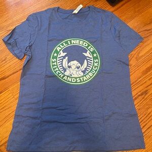 Disney stitch and Starbucks T-shirt